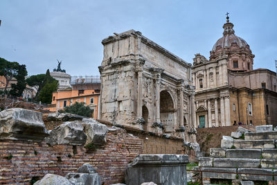 Low angle view of historical building against sky