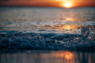 Scenic view of sea during sunset