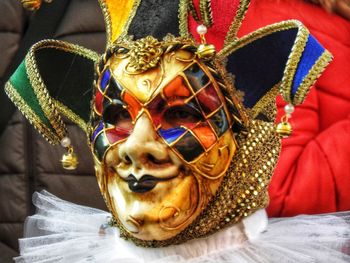 Close-up of multi colored mask