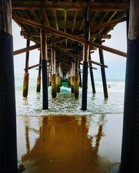 Pier over sea against sky