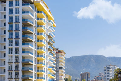 A block of modern european residential apartment buildings. fragment of modern urban geometry.