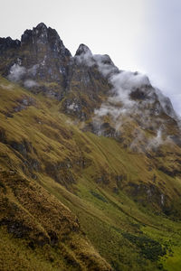 Scenic view of landscape and mountains against sky