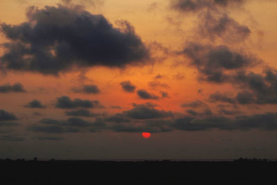 Scenic view of dramatic sky during sunset