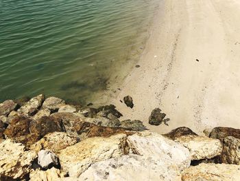 High angle view of beach