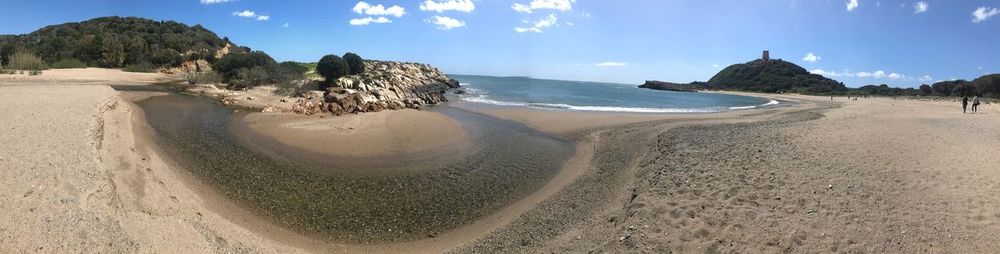 Panoramic view of beach against sky