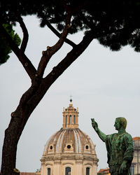 Low angle view of statue of church