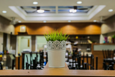 Close-up of vase on table