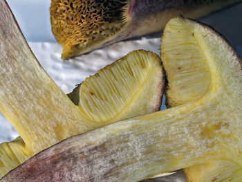 High angle view of lemon on table