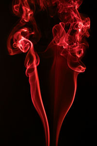 Close-up of smoke against black background