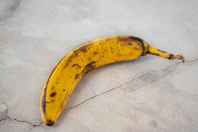 High angle view of yellow lemon on table