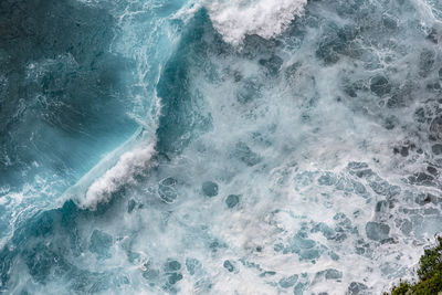 Aerial view of sea waves