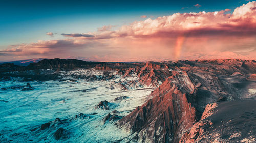 Scenic view of landscape against sky during sunset