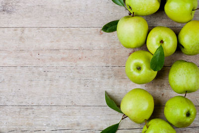 Directly above shot of apples on table