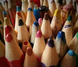 Close-up of colored pencils