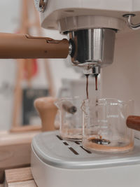 Close-up of coffee on table