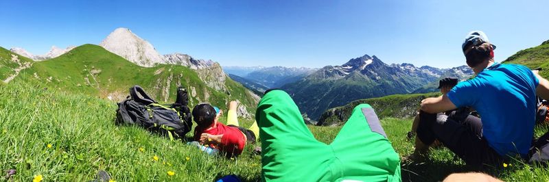 Scenic view of mountains against clear sky