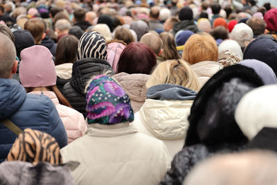 High angle view of people at event