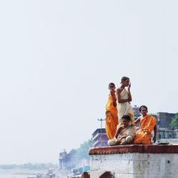 Low angle view of statue against clear sky