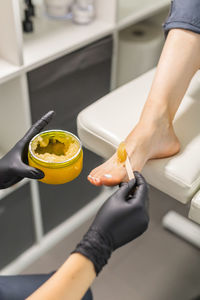 Cropped image of man preparing food