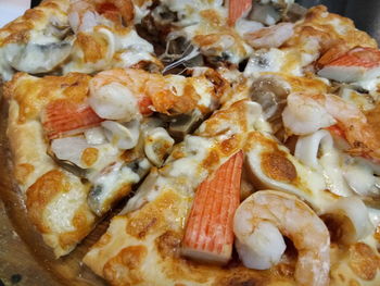 Full frame shot of pizza