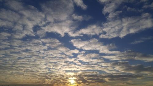 Low angle view of sky at sunset