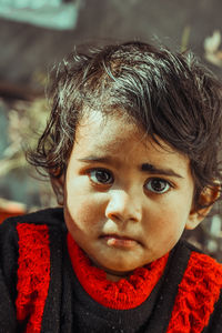 Close-up portrait of cute boy