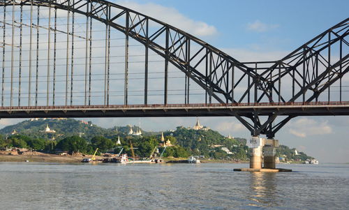 Bridge over river against sky