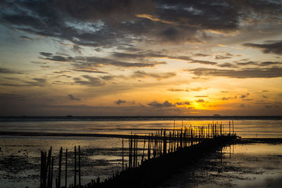 Scenery of the seaside with dramatic sky in the morning