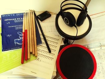 Close-up of book on table