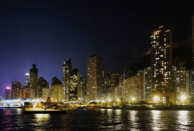 Illuminated city at night