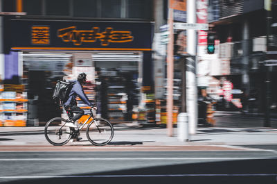 Bicycles parked on street