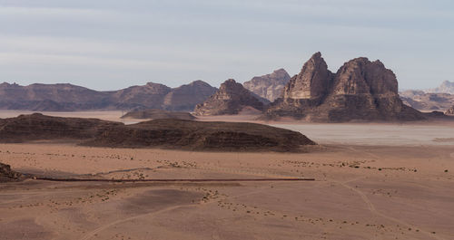 Scenic view of desert against sky