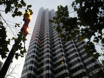 Low angle view of modern building against sky