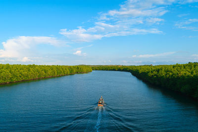 Scenic view of blue sea against sky