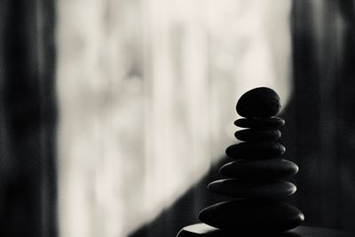 Close-up of stone on table at home