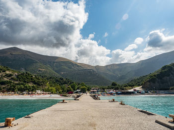 Scenic view of beach against sky