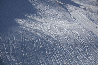 Full frame shot of snow covered land