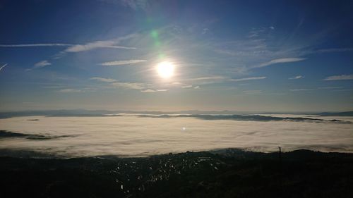 Scenic view of landscape against sky during sunset