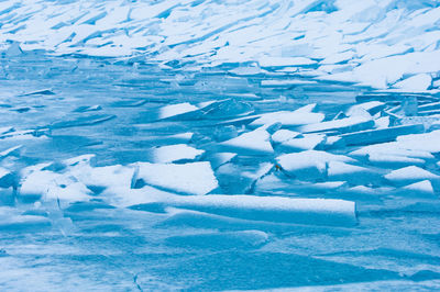 Full frame shot of frozen water