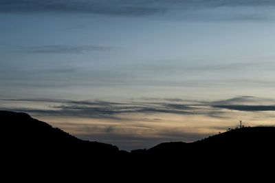 Silhouette mountains against sky during sunset