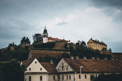 Low angle view of buildings against sky