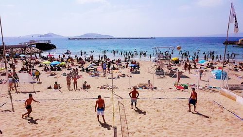 People enjoying at beach