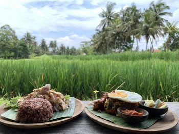 Close-up of food on table