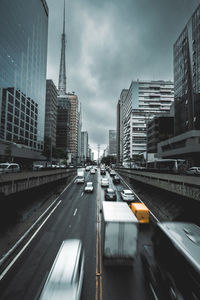 Low angle view from paulista avenue, são paulo brazil. februari 19 2024.