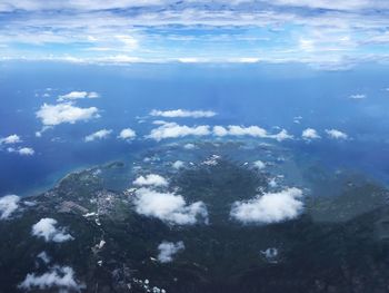 Aerial view of sea against sky