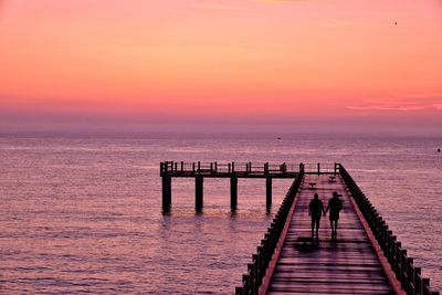 Scenic view of sea at sunset