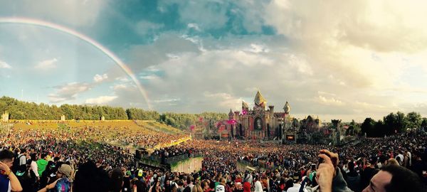 High angle view of people at tomorrowland