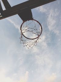 Low angle view of basketball hoop against sky
