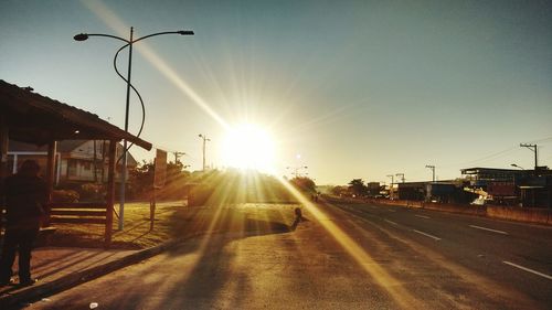 City street at sunset