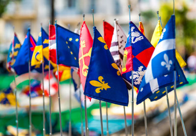 Close-up of all european flags